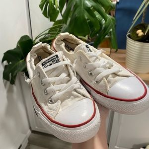 US 8 White Converse Slip Ons
